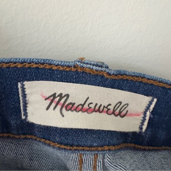 Madewell 10” High-Rise Skinny Jeans Button Fly Distressed denim casual dark Wash - Picture 10 of 14